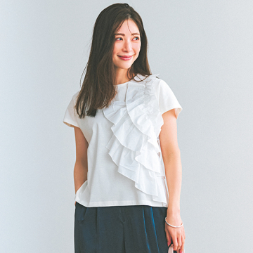 [PICCIN PERLA]アシンメトリーフリルトップス