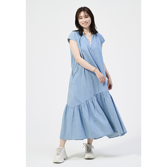 [MICA&DEAL]スキッパーデニムワンピース