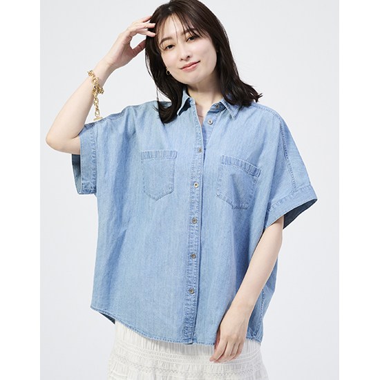 [MICA&DEAL]ドルマンスリーブデニムブラウス