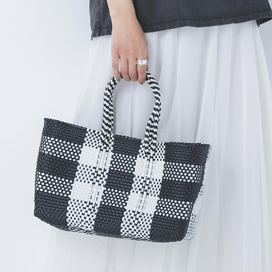 [Moon bird]手編みのメルカドバッグM / No.112