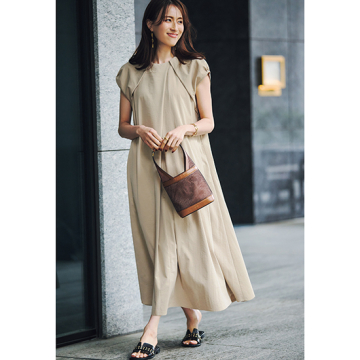 [THREE SQUARE]リボン付きワンピース