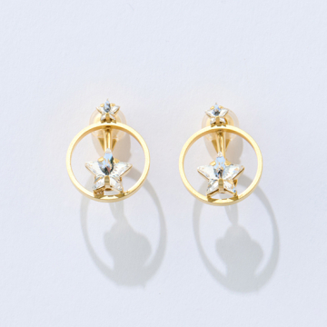 "[RISHDECO]cosmos circle mini star earrings"