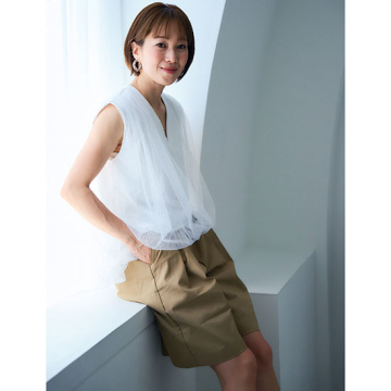 [TORRAZZO DONNA]Hybrid Dot Tulle Knit Top