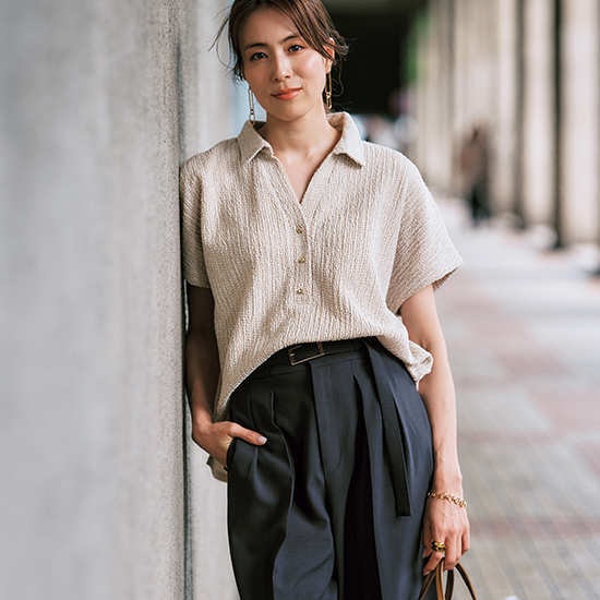 [Emma Taylor]カットジャカードポロシャツ