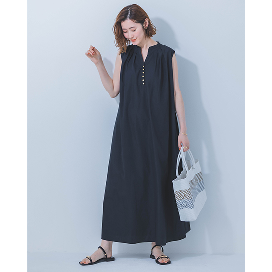 [Emilyan]【洗える】TCブロードノースリーブワンピース
