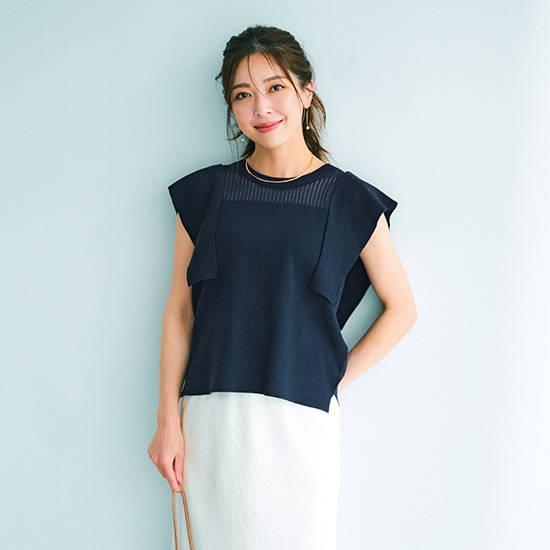 [TORRAZZO DONNA]2WAYシアーニットトップス