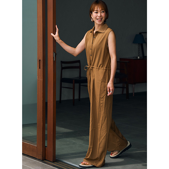 [TenuE]衿付きオールインワン