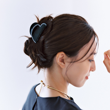 [BLANC]パールハートヘアクリップ