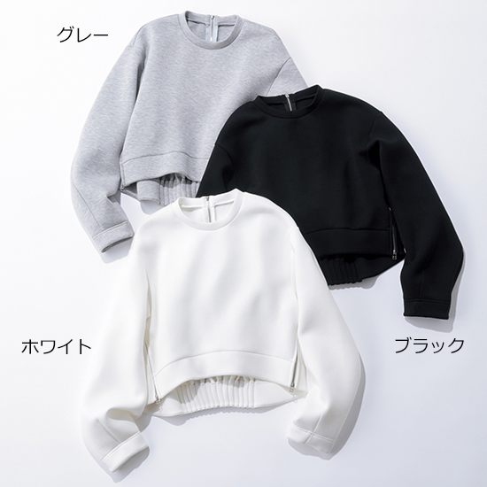 [ELENDEEK]タックヘムクロップドカットソー