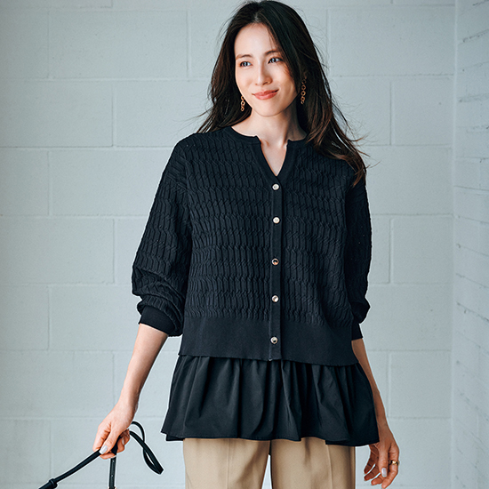 [Emma Taylor]キーネックカーディガン×キャミソールセット