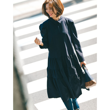 [SEVEN TEN by MIHO KAWAHITO]衿付きティアードワンピース