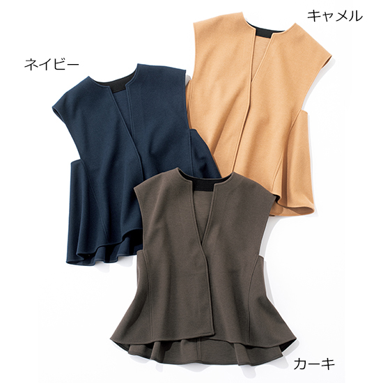 [SPANNE]ウール調フレアジレ