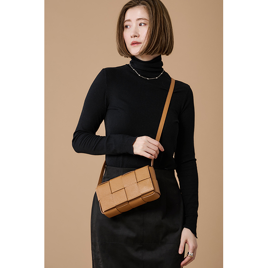 MILLELA FIRENZE]イタリア製ワイドメッシュレザーショルダー