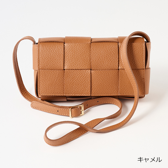 MILLELA FIRENZE]イタリア製ワイドメッシュレザーショルダー
