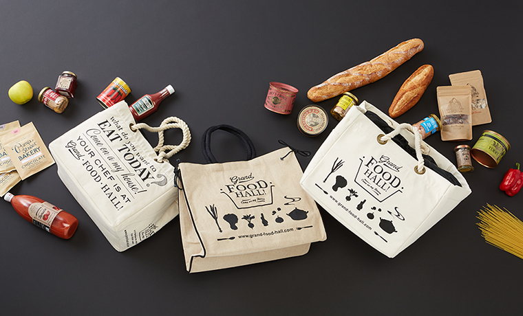 未使用⭐️紀伊國屋⭐️Grand Food Hall エコバッグ 大・小セット 紀ノ国屋×グランドフードホール】風合いのある素材感が魅力